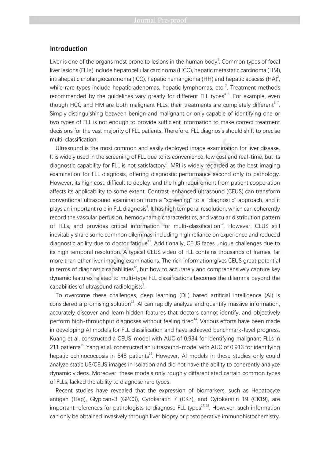JHepatol丨基于超声造影的肝脏局灶性病变多分类诊断智能模型