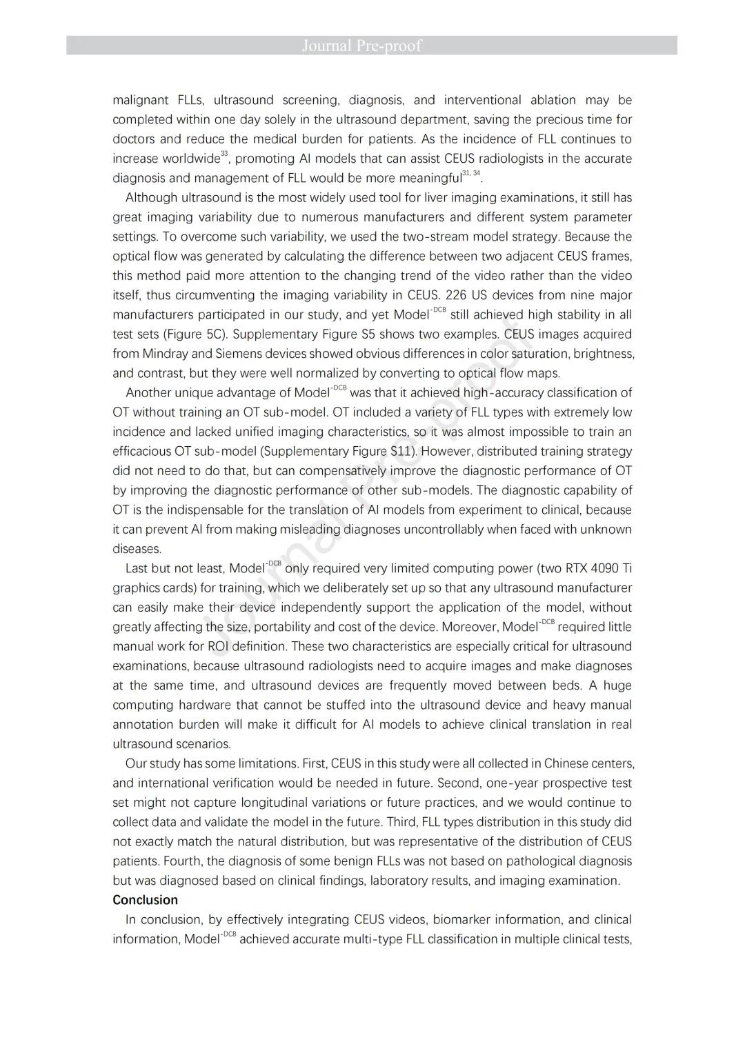 JHepatol丨基于超声造影的肝脏局灶性病变多分类诊断智能模型