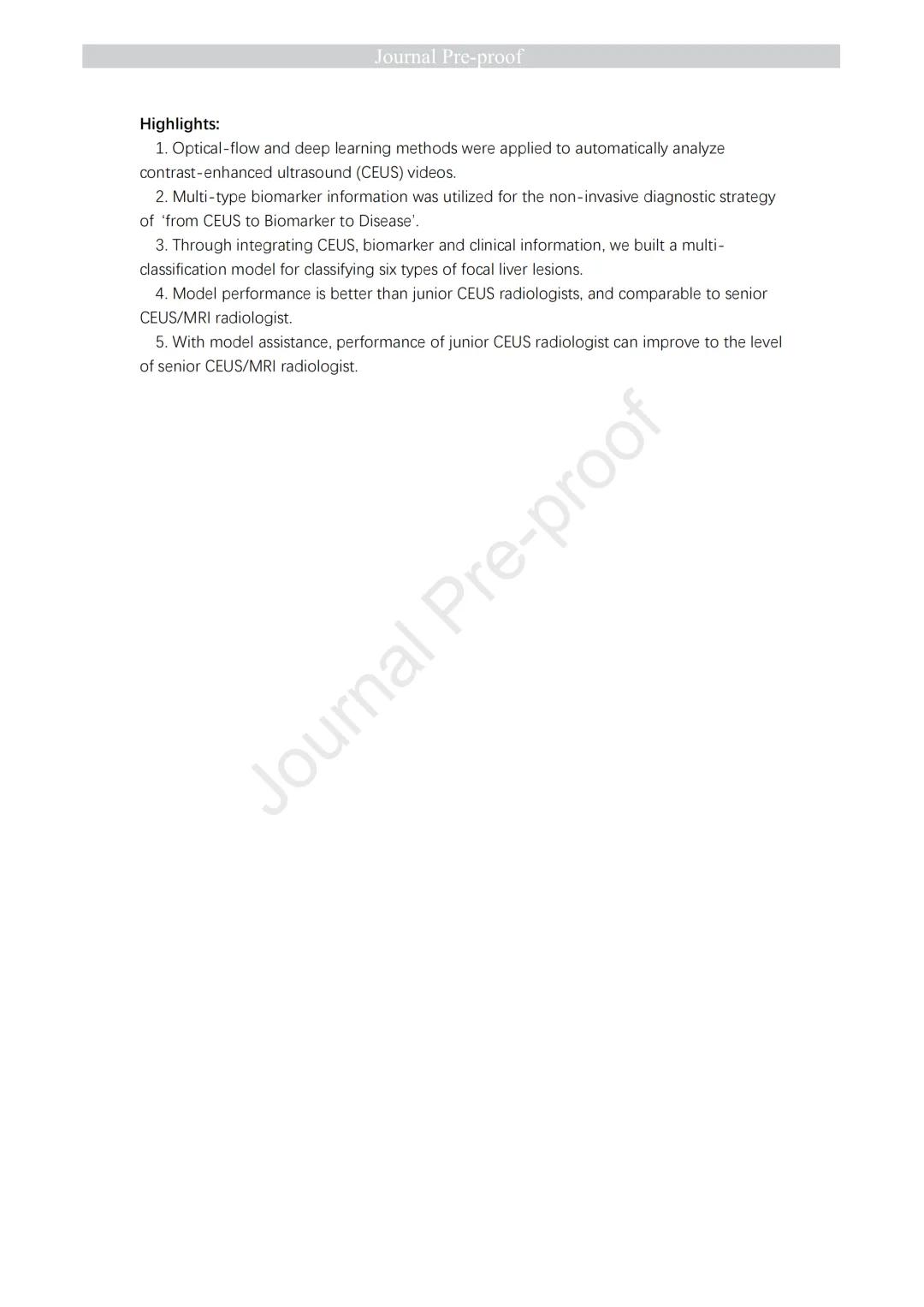 JHepatol丨基于超声造影的肝脏局灶性病变多分类诊断智能模型